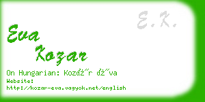 eva kozar business card